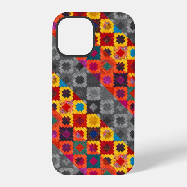 Cute colourful geometric patterns iPhone case (Back)