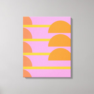 Cute Colourful Geometric Scandinavian Art Pink Canvas Print
