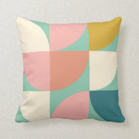 Cute Colourful Geometric Shapes Pattern in Teal