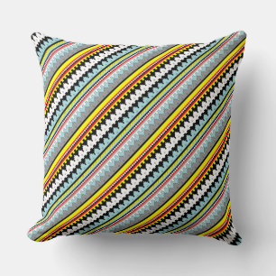 Cute colourful geometric stripes pattern cushion