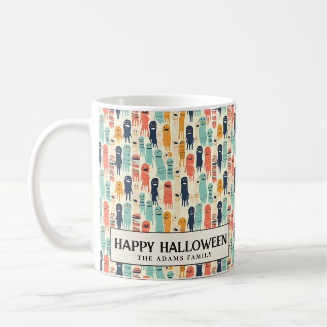 Cute Colourful Ghosts Halloween Coffee Mug (Left)