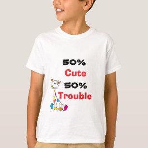 Cute Colourful Giraffe 50% Trouble Art T-Shirt