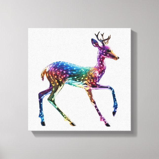 Cute Colourful Giraffe Canvas Print (Front)