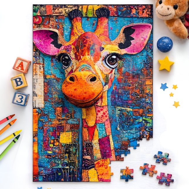Cute Colourful Giraffe Jigsaw Puzzle (Creator Uploaded)