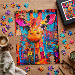 Cute Colourful Giraffe Jigsaw Puzzle