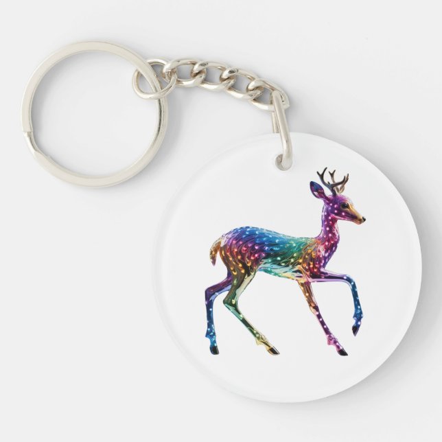 Cute Colourful Giraffe Key Ring (Front)