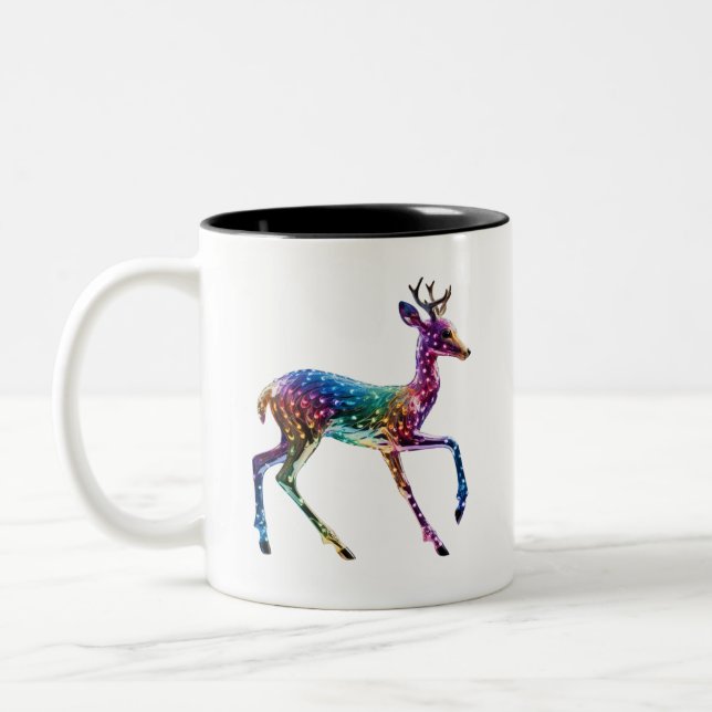 Cute Colourful Giraffe Two-Tone Coffee Mug (Left)