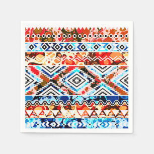 Cute colourful girly aztec patterns napkin