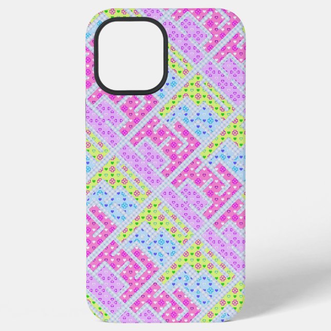 Cute colourful girly geometric graffiti patterns iPhone case (Back)
