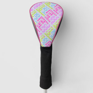 Cute colourful girly geometric graffiti patterns l golf head cover