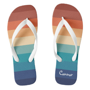 Cute Colourful Gradient Striped Pattern Jandals