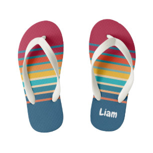 Cute Colourful Gradient Striped Pattern  Kid's Jandals