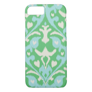 Cute colourful green turquoise ikat tribal pattern Case-Mate iPhone case