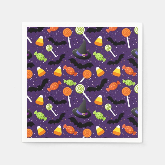 Cute Colourful Halloween Party Napkin (Front)