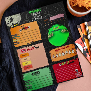Cute Colourful Halloween Printable Planner for Kid Invitation