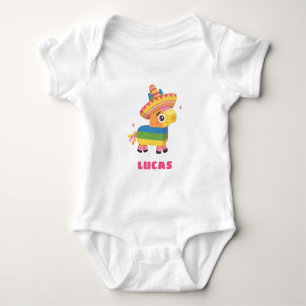 Cute Colourful Happy Mexican Pinata Personalised Baby Bodysuit