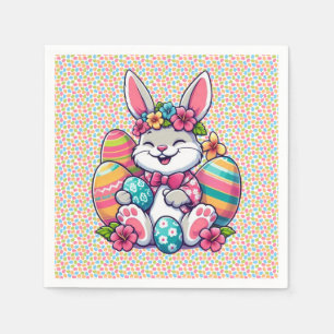 Cute, & colourful Hawaiian/tropical Easter bunny Napkin