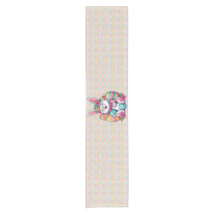 Cute, & colourful Hawaiian/tropical Easter bunny Short Table Runner