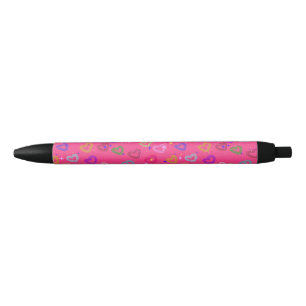 Cute Colourful Heart Black Ink Pen