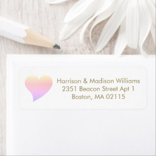Cute colourful heart custom Return Address