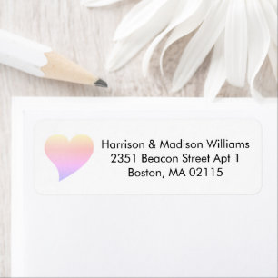 Cute colourful heart custom Return Address