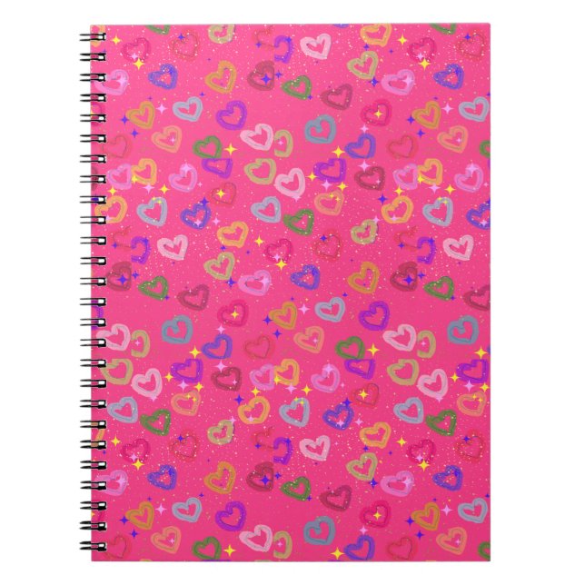 Cute Colourful Heart  Notebook (Front)