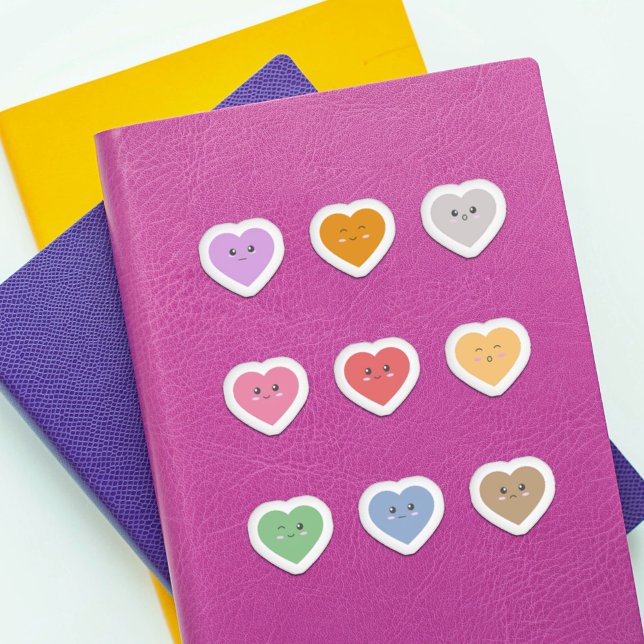 Cute Colourful Heart Stickers Set (Cute Colorful Heart Stickers Set)