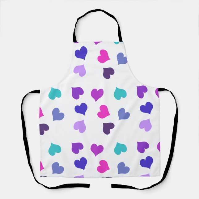 Cute colourful hearts apron (Front)