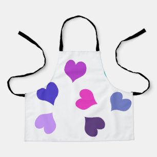 Cute colourful hearts apron