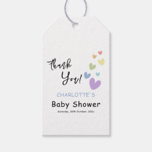 Cute & Colourful Hearts Baby Shower Gift Tags
