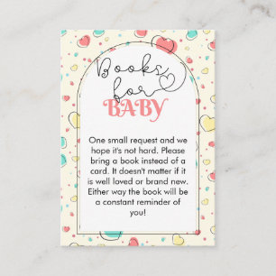 Cute Colourful Hearts Books For Baby Enclosure Card