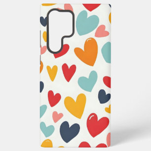 Cute Colourful Hearts Doodle Romantic Samsung Galaxy Case