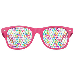 Cute colourful hearts pattern retro sunglasses
