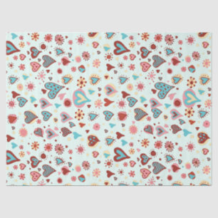 Cute Colourful Hearts Pattern Tissue Paper