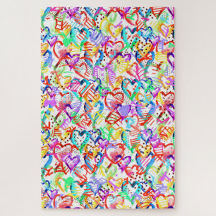Cute colourful hearts patterns Case-Mate iPhone ca Jigsaw Puzzle