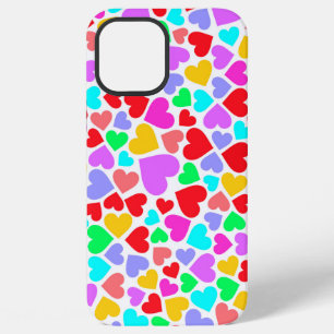 Cute colourful hearts patterns iPhone 12 pro max case