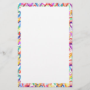 Cute colourful hearts patterns stationery