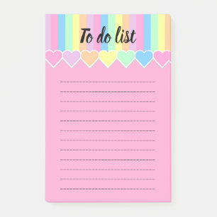 Cute colourful hearts to do list Post-it® Notes