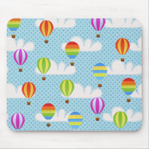 Cute Colourful Hot Air Balloons Pattern Mouse Pad