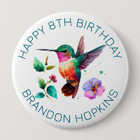 Cute Colourful Hummingbird and flowers
