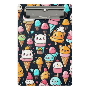 Cute colourful ice cream cones  mini clipboard