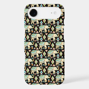 Cute colourful indian elephants pattern