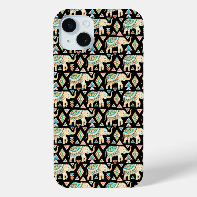Cute colourful indian elephants pattern Case-Mate iPhone case (Back)
