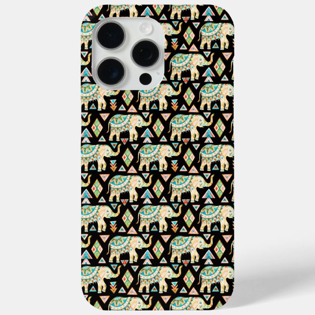 Cute colourful indian elephants pattern Case-Mate iPhone case (Back)