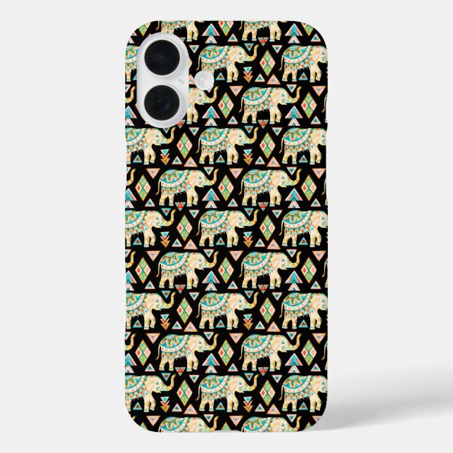 Cute colourful indian elephants pattern Case-Mate iPhone case (Back)