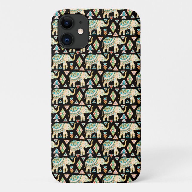 Cute colourful indian elephants pattern Case-Mate iPhone case (Back)