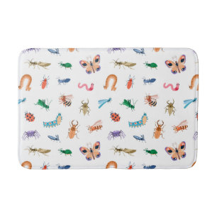 Cute Colourful Insect Pattern Bath Mat
