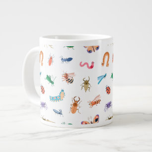 Cute Colourful Insect Pattern Large Coffee Mug