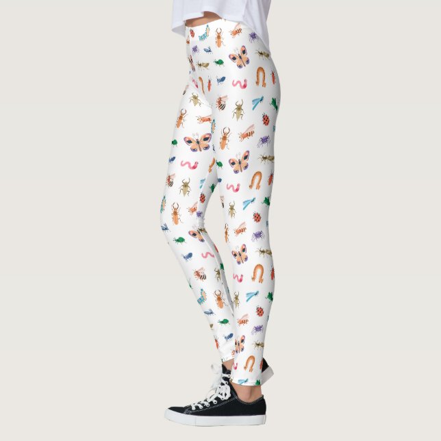 Cute Colourful Insect Pattern Leggings (Left)