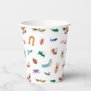 Cute Colourful Insect Pattern Paper Cups